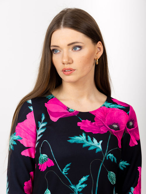 Dress 60 years "Poppy pink"