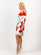 Dress 60 years "Poppy white/red"