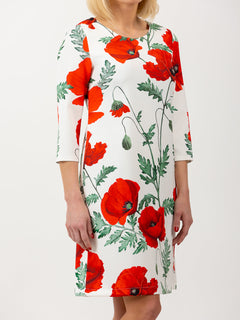 Dress 60 years "Poppy white/red"