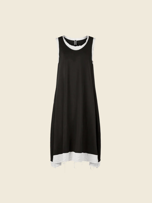 DRESS SLEEVELESS SWEATSHIRT WITH ECRU FABRIC EDGES