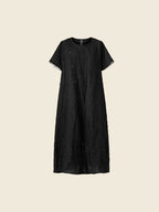 DRESS WITH DIAGONAL BUTTONING IN WRINKLED EFFECT FABRIC