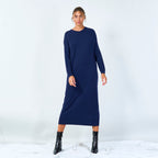 Relaxed fit midi sweater dress