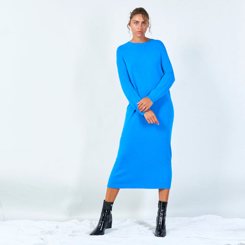 Relaxed fit midi sweater dress