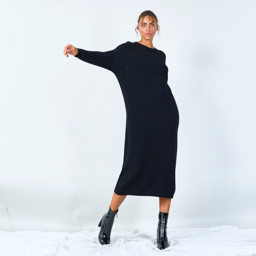 Relaxed fit midi sweater dress