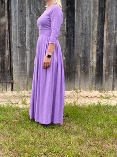 Dress "Liga" lavender colour with belt