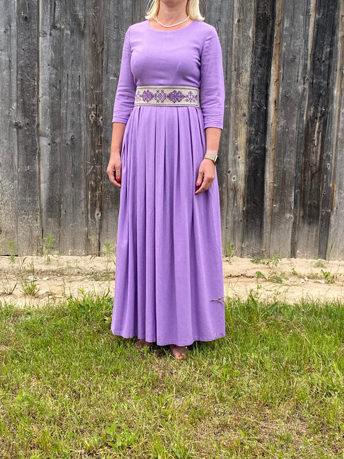 Dress "Liga" lavender colour with belt