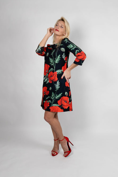 Dress 60 years "Red Poppies"