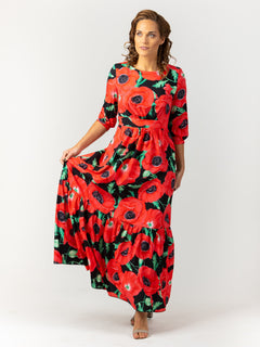 Dress Anni "Lovely poppy" classic style